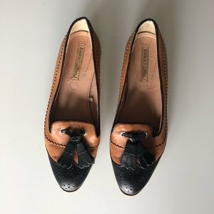 Zara Black & Tan Loafers with Tassel